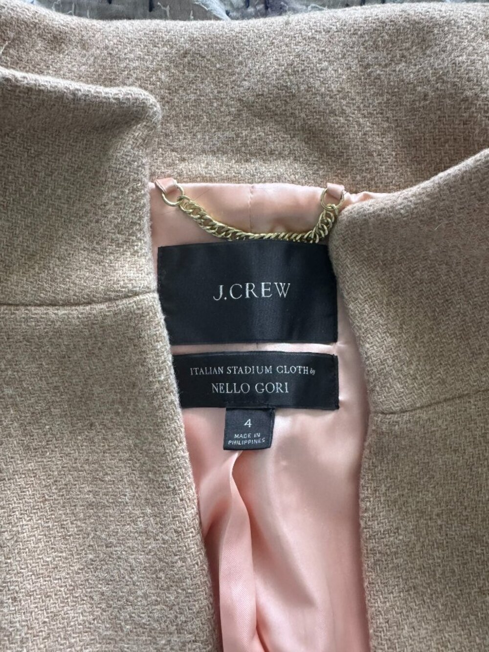 J Crew Cocoon Coat Tan Size 4